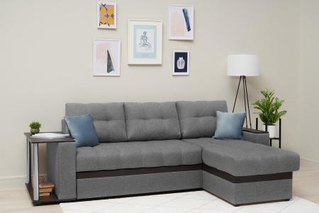 Диван угловой дельфин Миранда серый
