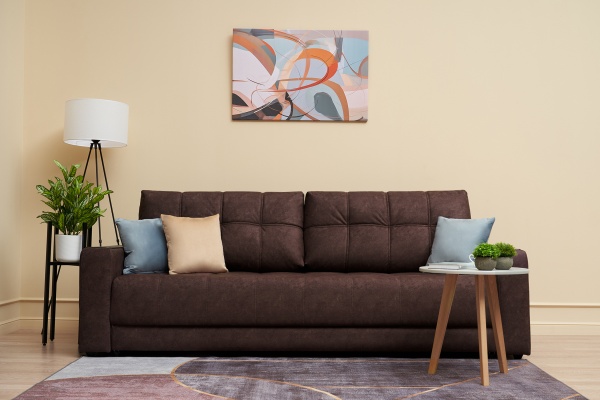 Диван еврокнижка Рон 2.0 коричневый