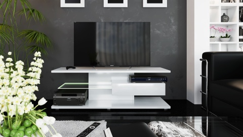 Тумба ТВ тип 1 «Diamond» (Белый глянец)/Ш-1400 × В-460 × Г-440 мм