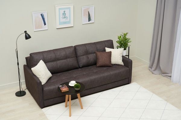 Диван еврокнижка Рон Loft серо-коричневый