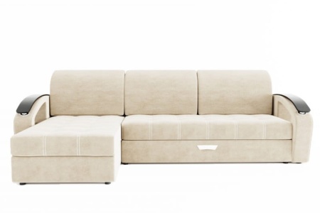 Диван Угловой Дубаи (Пружинный Блок) с Оттоманкой и Ножками-Кубышками (Ш-2750 х Г-1600 х В-750 мм)/Разные Цвета