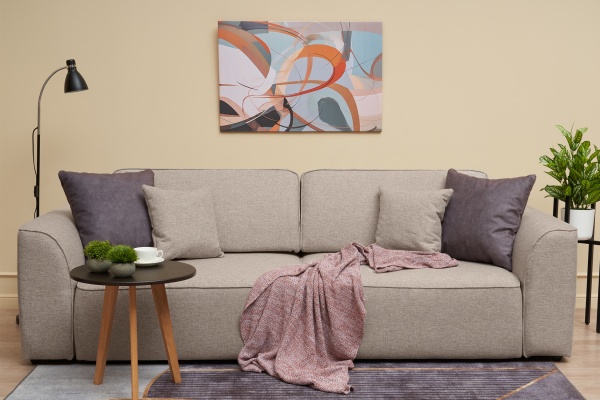 Диван еврокнижка Имир SE рогожка бежевая