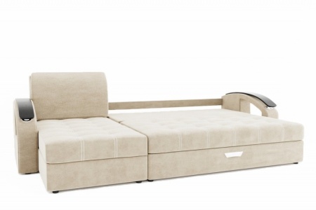 Диван Угловой Дубаи (Пружинный Блок) с Оттоманкой и Ножками-Кубышками (Ш-2750 х Г-1600 х В-750 мм)/Разные Цвета