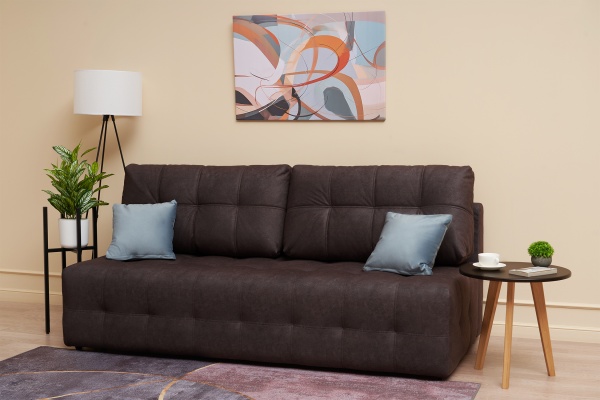 Диван еврокнижка Рон 2.0 mini серо-коричневый