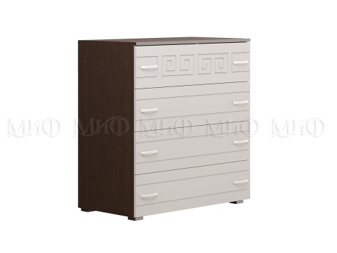 Комод Афродита МДФ Венге/Белый Глянец (Ш-850 x В-910 x Г-446 мм)