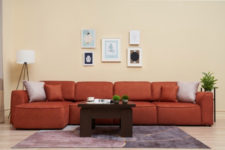 Диван угловой еврокнижка Имир MODOOL MAX оранжевый