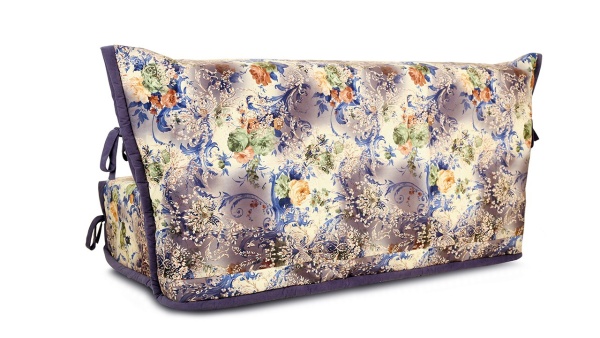 Диван «Вена» (145х200/160х200) (Vintage 06 (велюр), кант Maserati 21 (велюр) серо-синий)