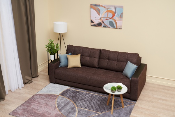 Диван еврокнижка Рон 2.0 коричневый