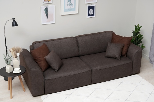 Диван еврокнижка Имир SE серо-коричневый