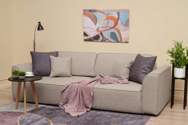 Диван еврокнижка Имир SE рогожка бежевая