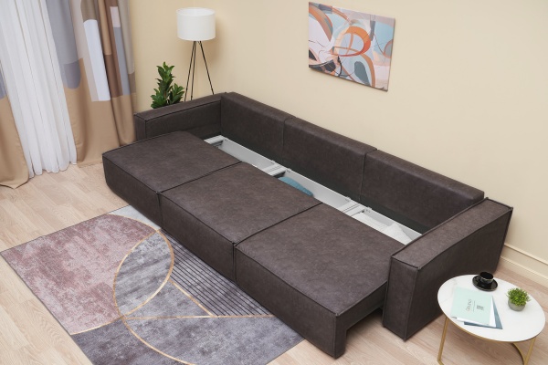 Диван еврокнижка Церра MAX серо-коричневый