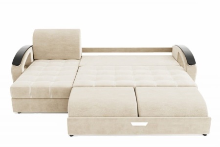 Диван Угловой Дубаи (Пружинный Блок) с Оттоманкой и Ножками-Кубышками (Ш-2750 х Г-1600 х В-750 мм)/Разные Цвета