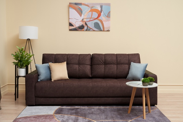 Диван еврокнижка Рон 2.0 коричневый