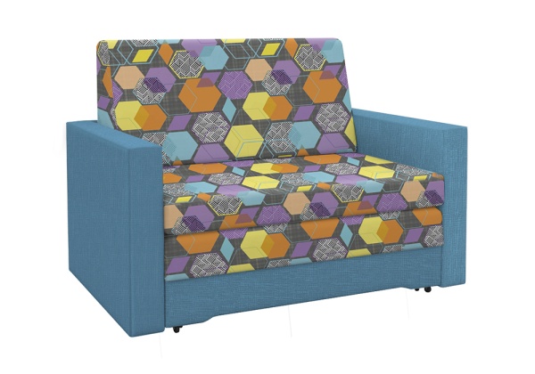 Диван выкатной Виктория-5 с узором синий
