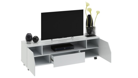 Тумба ТВ тип 4 «Diamond» (Белый глянец)/Ш-1600 × В-475 × Г-440 мм