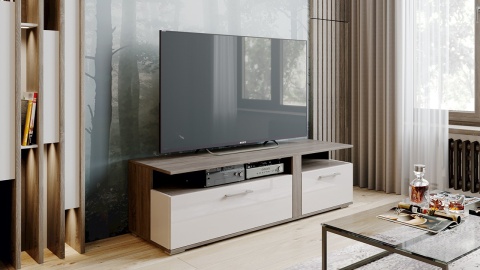 Тумба ТВ Тип 2 (Дуб Сонома Трюфель/Бежевый Глянец)/Ш-1502 × В-444 × Г-485 мм