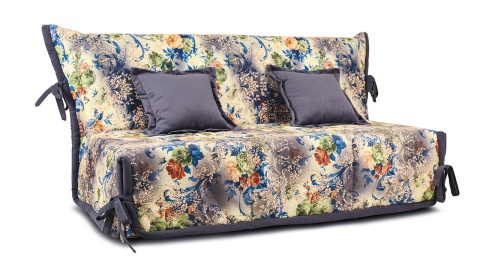 Диван «Вена» (145х200/160х200) (Vintage 06 (велюр), кант Maserati 21 (велюр) серо-синий)