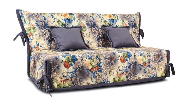 Диван «Вена» (145х200/160х200) (Vintage 06 (велюр), кант Maserati 21 (велюр) серо-синий)